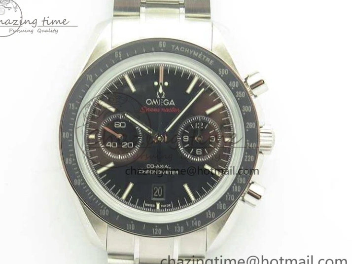 0317 TechFriendly SpeedMaster MoonWatch SS OMF 1:1 Best Edition Black Red Dial On SS Bracelet A9300 V 8092
